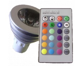 LAMPADINA LED BULBO 3W RGB  RADIOCOMANDO - E27