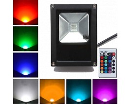 PROIETTORE LED 10W RGB SOTTILE +RADIOCOMANDO