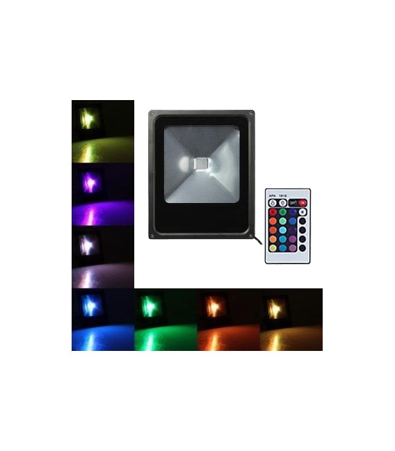 PROIETTORE LED 20W RGB SOTTILE + RADIOCOMANDO