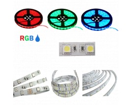 STRISCIA LED 5050-60LED/MT RGB 5mt 12V IP44  NON RESINATO RGB