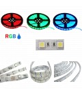 STRISCIA LED 5050-60LED/MT RGB 5mt 12V IP44  NON RESINATO RGB