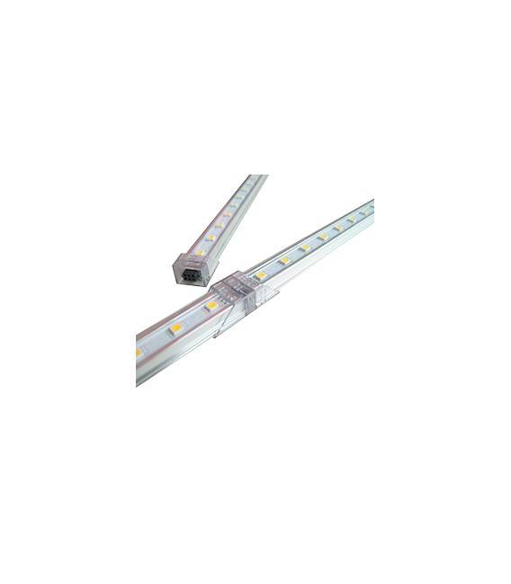 BARRA LED ALLUMINIO. 72LED BIANCO  1mt 12V CON COVER BIANCA